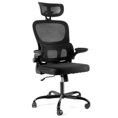 Gwong Ergonomic Office Chair Desk Chair with Folding Armrest Height-Adjustable Breathable Backrest Swivel Gaming Chair Office Furniture