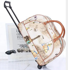 Women Travel Trolley luggage bag Rolling luggage Bag cabin size luggage for travel trolley bag for women PU carry on luggage bag