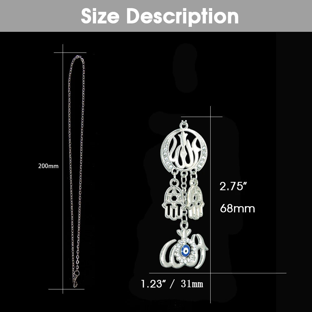 Automobiles Interior islam muslim Allah Hamsa Hand Of Fatima Turkey Evil Eye Car Pendant Hanging Ornaments Accessories Gifts