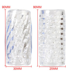 9cm Transparent Male Masturbator Artificial Pussy Vaginal for Men 18 Glans Sucking Penis Pump Spikes Exerciser Sex Toys Erotic