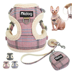 Soft Fleece Cat Harness Vest Warm Dog Puppy Chihuahua Harness Leash Set Adjustable Pets Vests Coat For Small Medium Dogs Cats Pet Shop