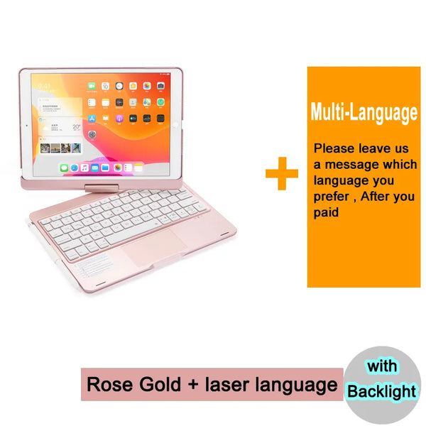 Bluetooth Magic Keyboard Case For iPad 7 8 9 Generation 10.2 Pro Air 3 10.5 Tablet Case Turkish Arabic Spanish Korean Keyboard