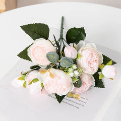 30CM Artificial Flowers Silk Peony Bouquet Festival Vases for Decoration Craft Home Garden Living Room Wedding Accessories props Home Decor, Plants & flowers