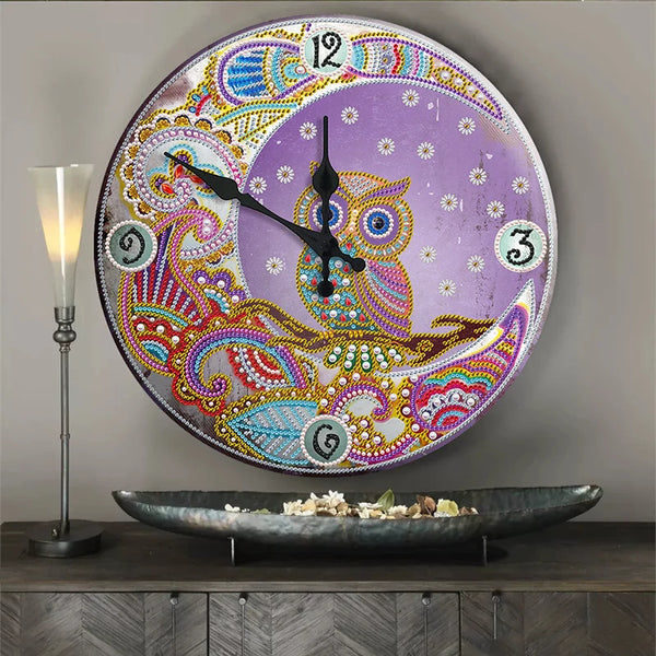 HOMFUN 5D Diamond Painting Clock – Cartoon Mandala Decor