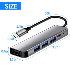 USB C Hub Splitter to 4K HDMI-Compatible USB 3.0 Type C Adapter SD TF Docking Station for MacBook iPad Samsung S22 Dex Laptop