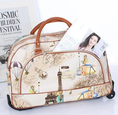 Women Travel Trolley luggage bag Rolling luggage Bag cabin size luggage for travel trolley bag for women PU carry on luggage bag
