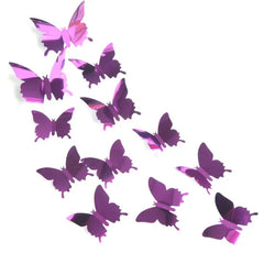 12Pcs/lot 3D Butterfly Mirror Wall Art Sticker Decor Wall Art Removable Wedding Decoration Kids Room Home Decor Mirror Art