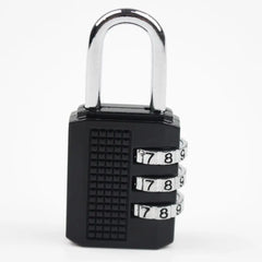3 Digit Resettable Combination Padlock Luggage Case Padlock Box Black Lock Coded Lock School Gym Locker Sheds 2022