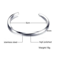 MEN TWISTED C BANGLE WITH SMALL WRIST MOBIUS BRACELET ANTIQUE SILVER COLOR STACKING CUFF BANGLE STAINLESS STEEL UNISEX JEWELRY