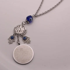 turkey evil eye Allah AYATUL KURSI hamsa hand of fatima Car Rear View Mirror crystal Car Pendant Hanging