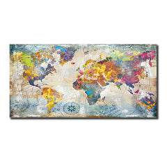 Vintage World Map Picture Canvas Painting Retro Map Posters Prints Wall Art Picture Quadro for Living Room Home Decor Cuadros