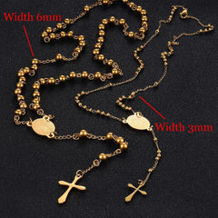 New Jesus Stainless Steel Cross Rosary Christian Catholic Religious Chain Characteristic Style Men And Women Jewelry