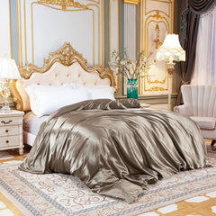Luxury Satin Duvet Cover Single Double Full Queen Size Quilt Cover Home Comfortable Solid Color Bedding