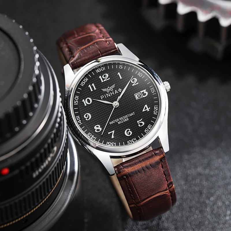 Men’s Casual Leather Strap Watch – Luxury Best Seller
