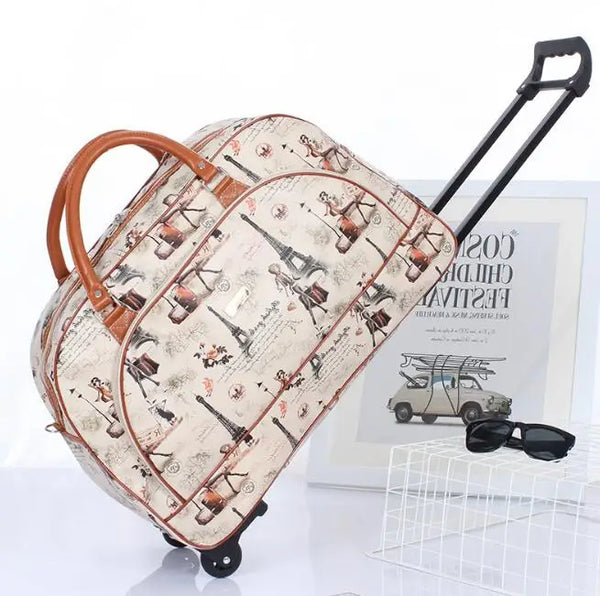 Women Travel Trolley luggage bag Rolling luggage Bag cabin size luggage for travel trolley bag for women PU carry on luggage bag
