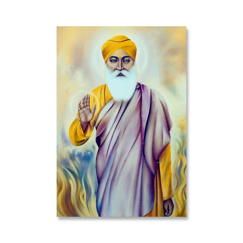 India Art The Ten Sikh Gurus Canvas Painting Wall Art Guru Nanak Posters Prints Sikhism Wall Pictures for Living Room Decoration
