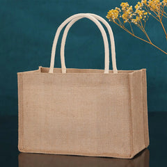 Fashion Burlap Tote Bag – Reusable Jute Beach & Shopping Bag