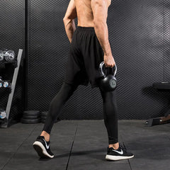 Men's Running Pants Compression Sport Tights 2 In 1 Quick Dry Fitness Gym Leggings Male Sportswear Workout Training Bottoms