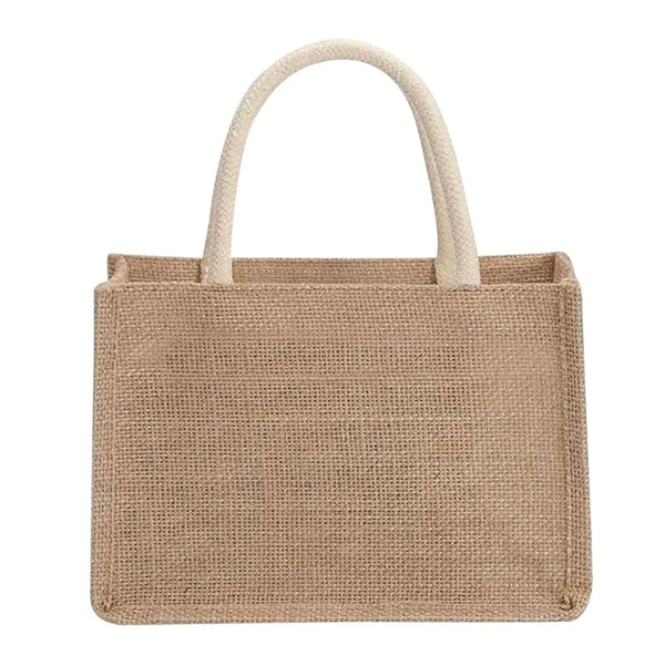 Fashion Burlap Tote Bag – Reusable Jute Beach & Shopping Bag