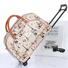 Women Travel Trolley luggage bag Rolling luggage Bag cabin size luggage for travel trolley bag for women PU carry on luggage bag