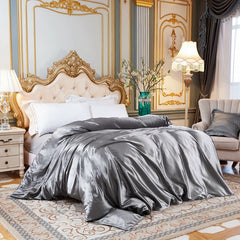 Luxury Satin Duvet Cover Single Double Full Queen Size Quilt Cover Home Comfortable Solid Color Bedding