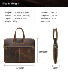 CONTACT'S FAMILY Men Briefcase Genuine Leather Laptop Bag For Air 13 M1 M2 M3 M4 Macbook Pro 14 Macbook 15 16 inch Handbag Tote