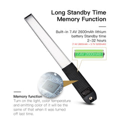 LUXCEO Q508A 10W RGB CCT Video Light 2600mAh Rechargeable LED Stick Photo Lamp 36 Colors Studio Lighting for Youtube Photography