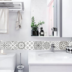 10pcs Retro Pattern Matte Surface Tiles Sticker Transfers Covers for Kitchen Bathroom Tables Floor Hard-wearing Art Wall Decor