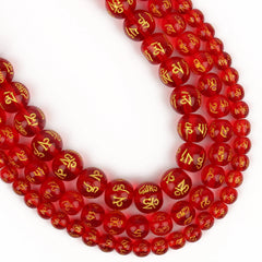 6/8/10mm Six Word Mantra Prayer Feng Shui Beads Round Shape Buddha Beads for DIY Bracelet Jewelry Making Accessories 15inches