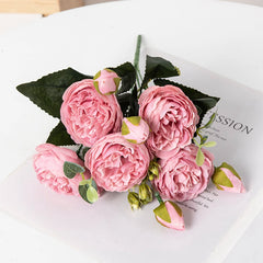 30CM Artificial Flowers Silk Peony Bouquet Festival Vases for Decoration Craft Home Garden Living Room Wedding Accessories props Home Decor, Plants & flowers