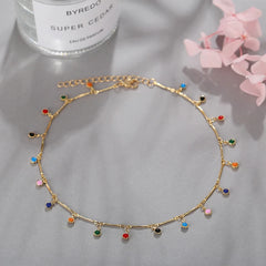 Fashion Simple Candy Color Tassel Necklace Aesthetic All-match Pendant Jewelry Choker Neck Accessories Gift Chain