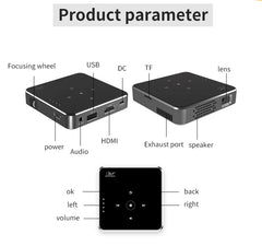 Smartldea New Mini DLP HD Projector Support 1080p Built-in Battery Capacity Wired Phone Mirroring Projector Home Theater Beamer