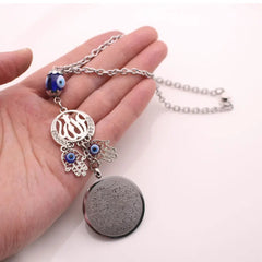 turkey evil eye Allah AYATUL KURSI hamsa hand of fatima Car Rear View Mirror crystal Car Pendant Hanging