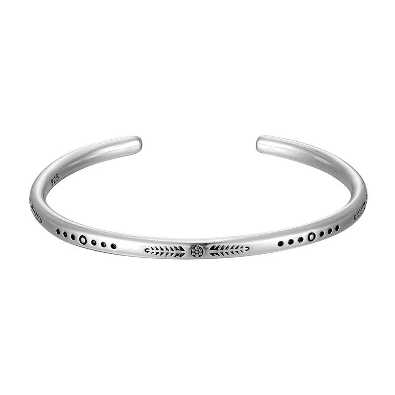 New Arrival Vintage Silver Color Fish Pattern Open Bracelet Bangle Hand Beat Irregular Bracelet For Women Men Jewelry