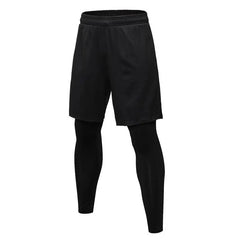 Men's Running Pants Compression Sport Tights 2 In 1 Quick Dry Fitness Gym Leggings Male Sportswear Workout Training Bottoms
