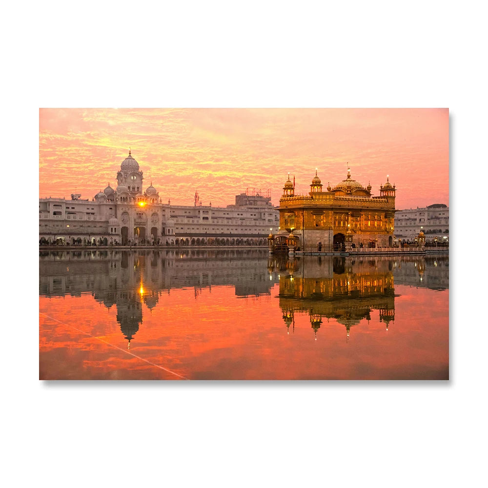 Sikhism Canvas Painting Golden Temple Amritsar Posters Wall Art Hindu Religion Holy Land Pictures for Living Room Decor Unframed