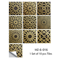 10pcs Retro Pattern Matte Surface Tiles Sticker Transfers Covers for Kitchen Bathroom Tables Floor Hard-wearing Art Wall Decor