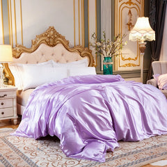 Luxury Satin Duvet Cover Single Double Full Queen Size Quilt Cover Home Comfortable Solid Color Bedding