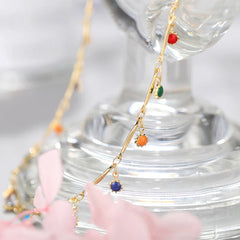 Fashion Simple Candy Color Tassel Necklace Aesthetic All-match Pendant Jewelry Choker Neck Accessories Gift Chain