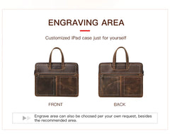 CONTACT'S FAMILY Men Briefcase Genuine Leather Laptop Bag For Air 13 M1 M2 M3 M4 Macbook Pro 14 Macbook 15 16 inch Handbag Tote