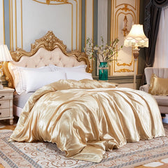 Luxury Satin Duvet Cover Single Double Full Queen Size Quilt Cover Home Comfortable Solid Color Bedding
