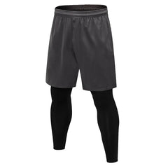 Men's Running Pants Compression Sport Tights 2 In 1 Quick Dry Fitness Gym Leggings Male Sportswear Workout Training Bottoms