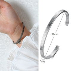Vnox Oxidized Antique Stainless Steel Bangle for Women Men,Vintage Simple Basic Unisex Cuff Bracelet,Solid Metal Viking Jewelry