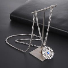 My Shape Star of David Crystal Pendant Necklace for Men Women Hebrew Talisman Amulet Supernature Stainless Steel Jewish Jewelry