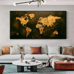 Vintage World Map Picture Canvas Painting Retro Map Posters Prints Wall Art Picture Quadro for Living Room Home Decor Cuadros