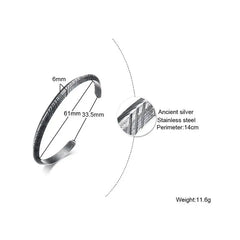 MEN TWISTED C BANGLE WITH SMALL WRIST MOBIUS BRACELET ANTIQUE SILVER COLOR STACKING CUFF BANGLE STAINLESS STEEL UNISEX JEWELRY