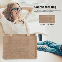 Fashion Burlap Tote Bag – Reusable Jute Beach & Shopping Bag