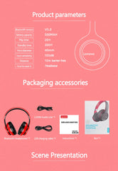 Lenovo HD200 Bluetooth Earphones Over-ear Foldable Computer Wireless Headphones Noise Cancellation HIFI Stereo Gaming Headset