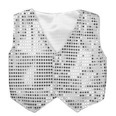 Kids Girls Boys Shiny Sequins Vest Waistcoat Hip-hop Jazz Street Dance Stage Performance Costume Musical Festival Tank Tops