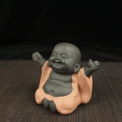 Ceramic Maitreya Buddha Tea Figurine – Zen Monk Decor Decorative accessories